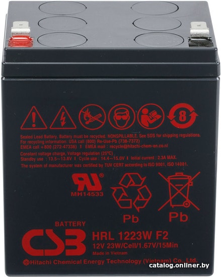 

Аккумулятор для ИБП CSB Battery HRL1223W F2 (12В/5 А·ч)