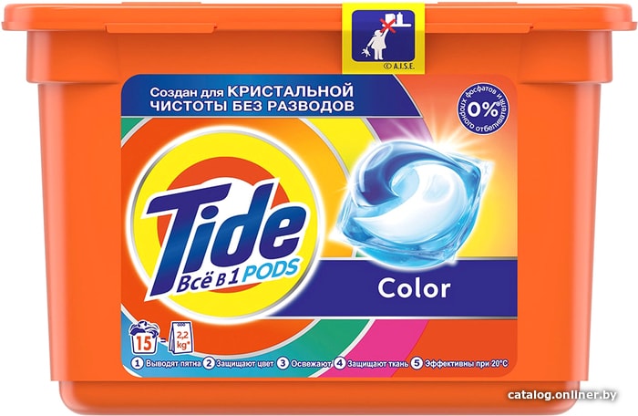 

Капсулы для стирки Tide Все в 1 Pods Color (15x22.8 г)