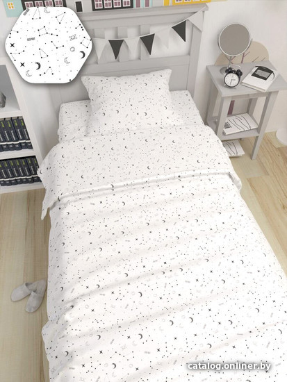 

Постельное белье Amarobaby Time To Sleep Stars AMARO-3403-St (белый/черный)