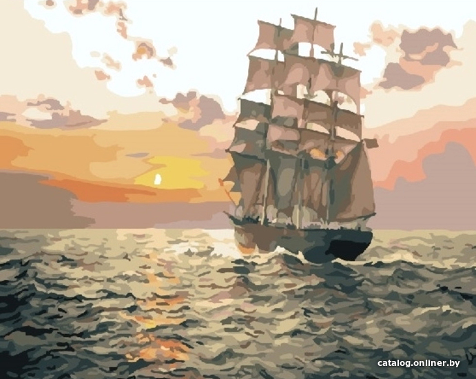 

Картина по номерам PaintBoy Парусник на закате GX21665