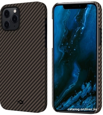 

Чехол для телефона Pitaka MagEZ для iPhone 12 Pro Max (twill, черный/золотистый)