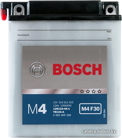 

Мотоциклетный аккумулятор Bosch M4 12N12A-4A-1/YB12A-A 512 011 012 (12 А·ч)