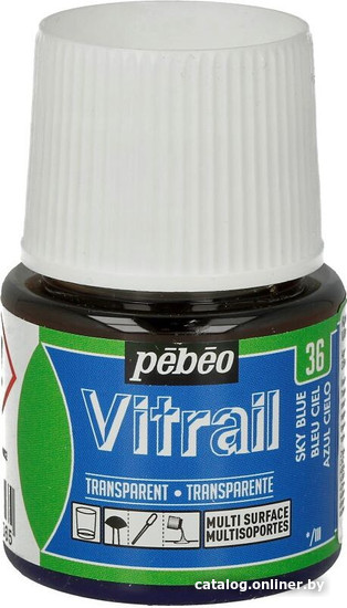 

Краска для стекла и керамики PEBEO Vitrail 050-036 (45 мл, небесно-голубой)