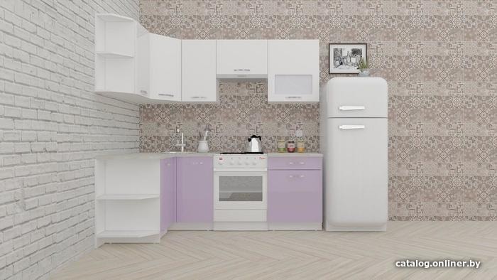 

Готовая кухня ВерсоМебель ЭкоЛайт-5 1.2x2.1 правая (белый/вереск)