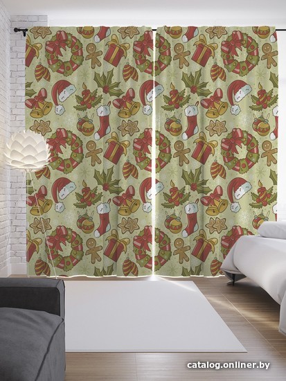 

Комплект штор JoyArty Предметы на рождество 1.45x2.65 м p_52609_145x265 (2 шт)