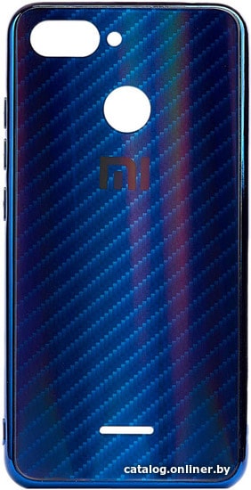 

Чехол для телефона EXPERTS Aurora Glass для Xiaomi Redmi 6A с LOGO (синий)