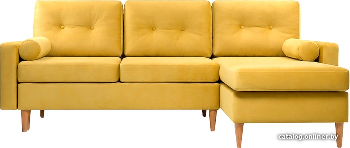 

Угловой диван Divan Динс угловой Velvet 220 см (велюр, желтый)