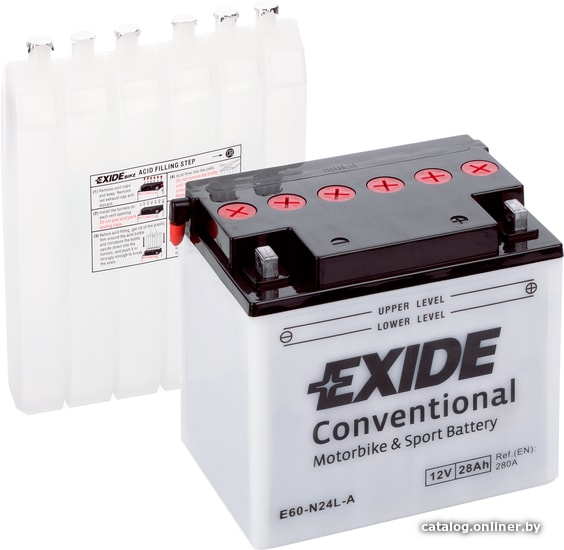 

Мотоциклетный аккумулятор Exide E60-N24L-A (28 А·ч)