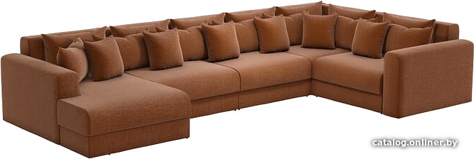 

П-образный диван Craftmebel Мэдисон П-образный (БНП, рогожка, коричневый)