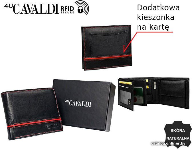 

Портмоне Cedar 4U Cavaldi N992-P-CGN (черный/красный)