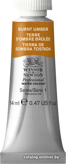 

Акварельные краски Winsor & Newton Professional 105076 (14 мл, жженая умбра)