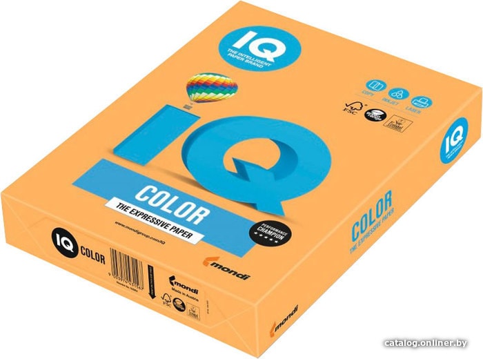 

Офисная бумага IQ Color NEOOR A4 (неон оранжевый, 80 г/м2, 500 л)