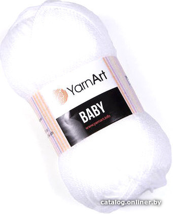 

Пряжа для вязания Yarnart Baby 100% акрил 501 50 г (150 м, белый)