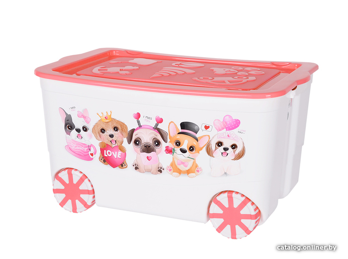 

Ящик для хранения Эльфпласт KidsBox (белый/коралловый)
