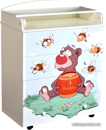 

Детский комод Кедр Fantasia Little-bee (белый)