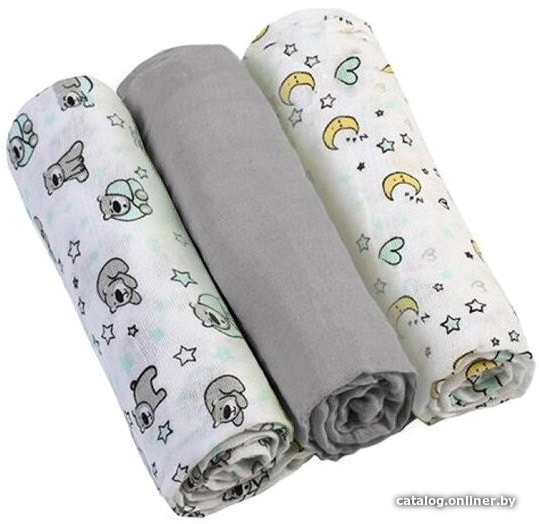 

Набор многоразовых пеленок BabyOno Муслиновые супер мягкие 348/01 (3 шт, серый)