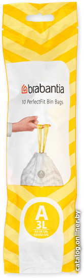 

Пакеты для мусора Brabantia PerfectFit A 3 л 137488 (10 шт, белый)