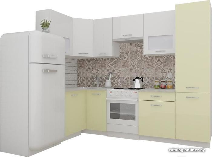

Готовая кухня ВерсоМебель ЭкоЛайт-6 1.2x2.7 правая (белый/ваниль)