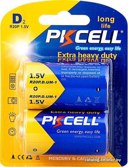 

Батарейка PKCELL Extra Heavy Duty Battery R20P D 2 шт.