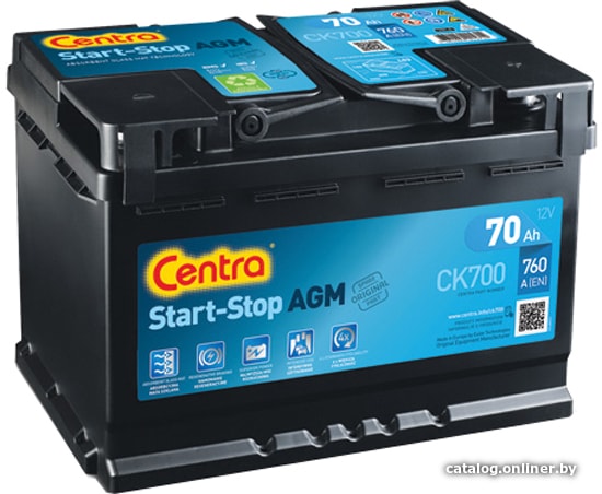 

Автомобильный аккумулятор Centra Start-Stop AGM CK700 (70 А·ч)