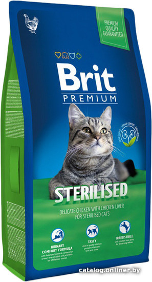 

Сухой корм для кошек Brit Premium Cat Sterilised 8 кг