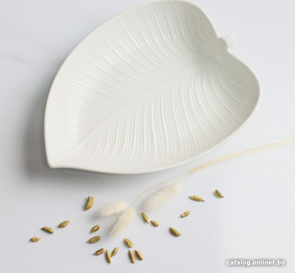

Блюдо AksHome Leaf 1 белый 26x20.5x5 (белый)