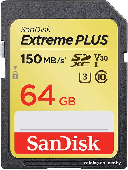 

Карта памяти SanDisk Extreme PLUS SDSDXW6-064G-GNCIN SDXC 64GB