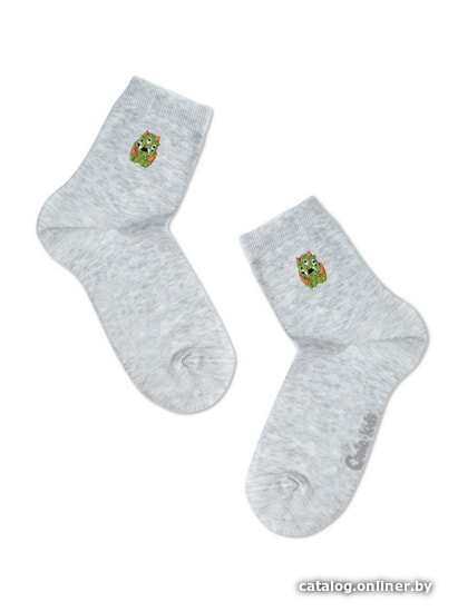 

Носки Conte-kids Однотонные с вышивкой 20С-35СП (р. 22, светло-серый 516)