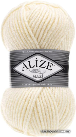 

Пряжа для вязания Alize Superlana maxi 599 (100 м, слоновая кость)