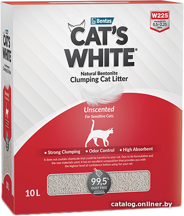 

Наполнитель для туалета Cat's White Unscented Box 10 л