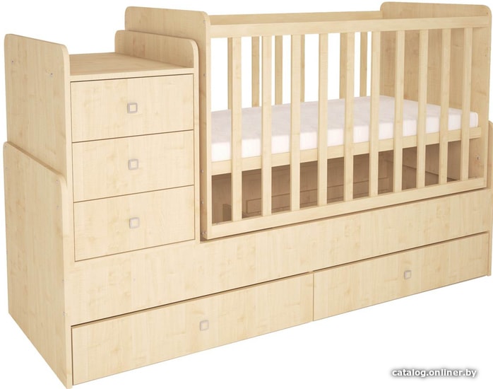 

Кроватка-трансформер Polini Kids Simple 1100 с комодом (натуральный)