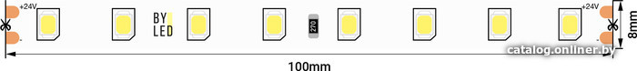 

Светодиодная лента Byled BLS2835-80-24-7.2-WW-PRO