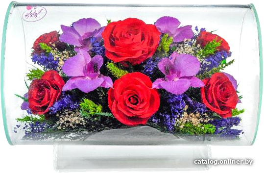 

Цветы, букеты Natural Flower Products Композиция из красных роз и фиолетовых орхидей AST2