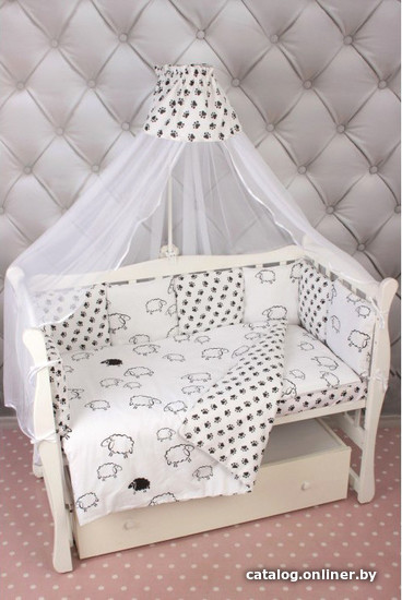

Постельное белье Amarobaby Home Elite (19 предметов, черный/белый)