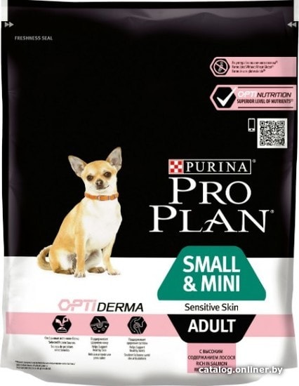 

Сухой корм для собак Pro Plan Adult Small & Mini Optiderma лосось с рисом 700 г