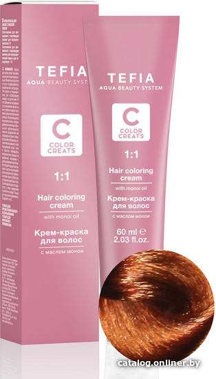 

Крем-краска для волос Tefia Color Creats 8/4 (светлый блондин медный)