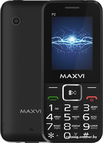 

Кнопочный телефон Maxvi P2 (черный)