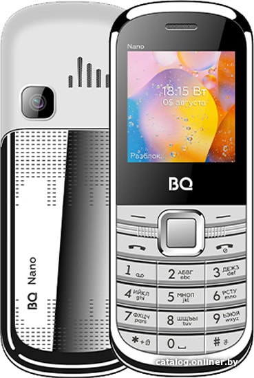 

Кнопочный телефон BQ-Mobile BQ-1415 Nano (белый/серебристый)