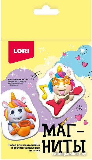 

Набор для создания поделок/игрушек Lori Магниты из гипса №3 Веселые музыканты Пз/Г-032