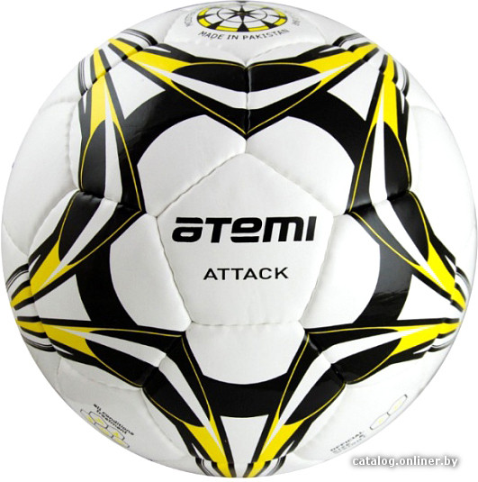 

Футбольный мяч Atemi Attack PU (5 размер, белый/желтый/черный)