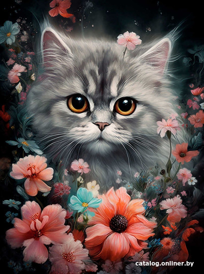 

Алмазная мозаика Феникс+ Котенок в цветах 65587