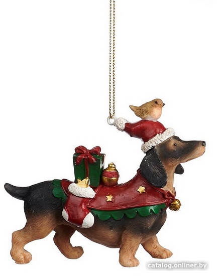 

Елочная игрушка Goodwill Xmas 2023 Такса с птичкой MC 38094-1