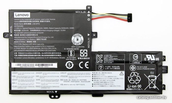 

Аккумуляторы для ноутбуков RageX Lenovo Ideapad S340 (L18C3PF6) 11.34V 35Wh