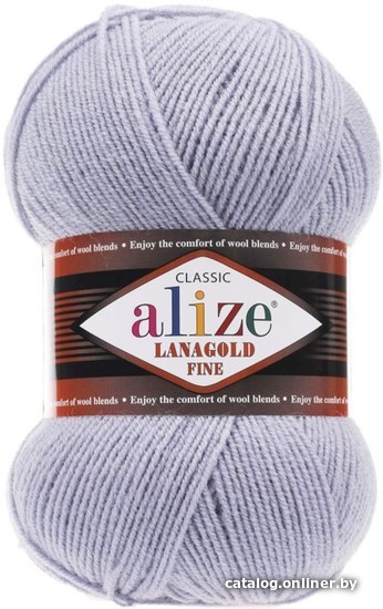 

Пряжа для вязания Alize Lanagold Fine 200 (390 м, светло-серый)