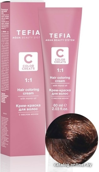 

Крем-краска для волос Tefia Color Creats 5/4 (светлый брюнет медный)