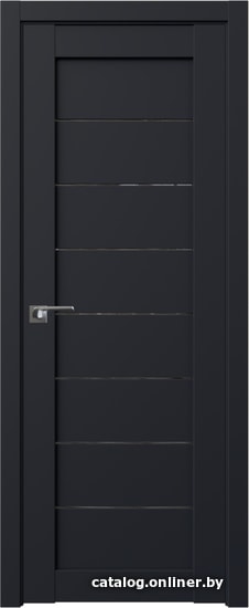 

Межкомнатная дверь ProfilDoors 71U 90x200 (черный матовый, стекло дождь черный)