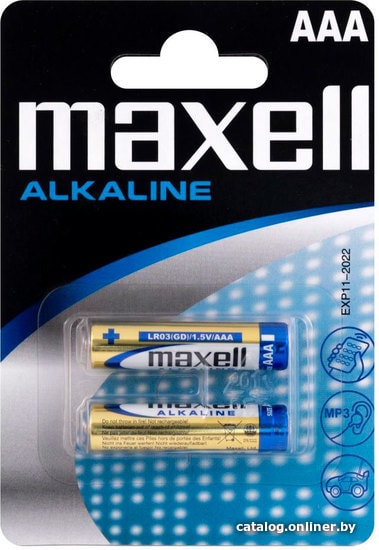 

Батарейка Maxell Alkaline AAA 2 шт (в блистере)