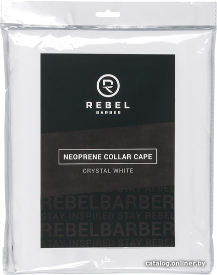 

Пеньюар для клиента Rebel Barber с неопреновым воротником Crystal White 20 см