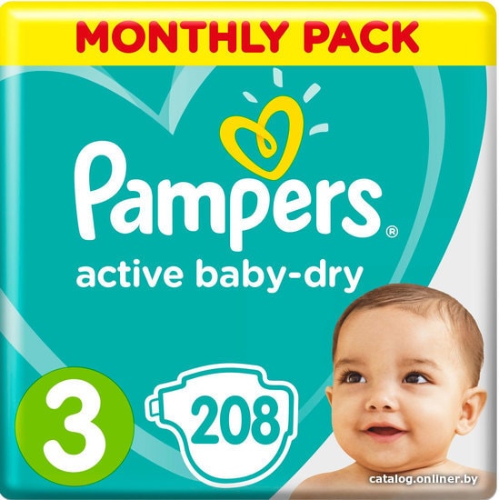 

Подгузники Pampers Active Baby-Dry 3 Midi (208 шт)