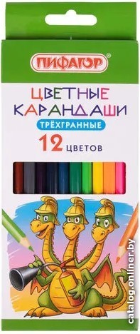 

Набор цветных карандашей Пифагор Сказки 181821 (12 шт)